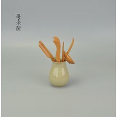 One Leaf Ark 아이스 크랙 보틀 다기 액세서리 차통 대나무 티스푼 세트, 청자 차 양동이 대나무 5 조각 세트, C, 1개