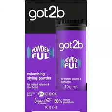 갓투비 Got2B Schwarzkopf Powder'ful Volume 유니 루트 헤어 스타일링 파우더 즉각적인 볼륨 및 뿌리 부스트 비건 10g, 1개