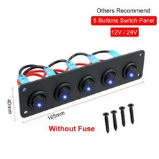 스위치 패널 24V 12V 10 버튼 LED 라이트 토글 회로 차단기 테스트 자동차 퓨즈 액세서리 보트 캐러밴 트럭 트레일러 마린용, 4) only for DC 12V 24V - 12v스위치