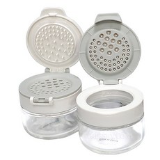 시노글라스 듀얼캡 스파이스 유리 양념병세트-2개/소/80ml/화이트, 2개