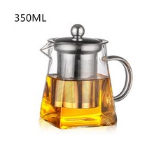 투명 내열성 유리 티팟 저그 W 인퓨저 커피 차 잎 허브 화분 꽃 우유 주스 용기 350-950ml, 350ml, 1개