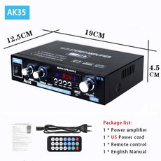 엔코아몰 nobsound dac AK55 900W 가정용 전력 증폭기 2 채널 블루투스 50 사운드 FM USB 원격 제어 미니 HIFI 디지털 스테레오, AK35 US Plug - doukaudioq11