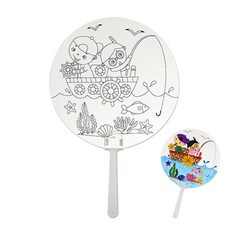 naexy넥시화이트★쬬꺠꾜★(만들기재료)부채-배낚시 도안 10개묶음 색칠하기 공작패키지 만들기수업재료 미술놀이 방과후미술 만들기패키지★naexywhiteㅜㅁㄷ★