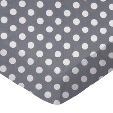SHEETWORLD.COM 시트월드 장착 크래들 시트 18 x 36 100 면 퍼칼레 - 폴카 도트 그레이 미국산, Polka Dots Grey