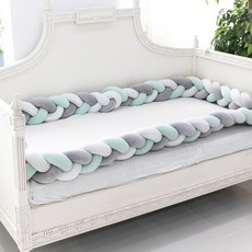 아이끌레 침대가드 쿠션 2m + 3m, 블루 + 핑크 + 화이트