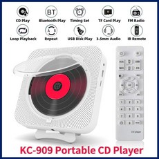 휴대용CD플레이어 KC-909 블루투스 원격 제어와 휴대용 CD 플레이어 워크맨 스테레오 FM 라디오 HiFi 음악, 체코, 01 EU Plug, 1개