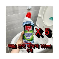 크렛 변기 세정제 750ml 5개 크렛 세정제 5개 구성