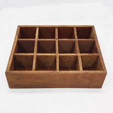 한소픈 우드 칸막이 수납상자 수납함 (중) 나무상자 사과박스 정리용품 공간박스 빈티지, 1개