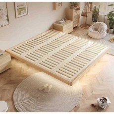원목 침대깔판 저상 매트리스 베드 받침대 평상형, 1800mmx2000mm - 조명 포함