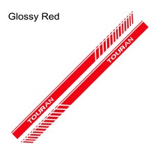 자동차 사이드 도어 스티커 바겐 VW 투란 튜닝 액세서리 패널 밴 부품 비닐 필름 데칼 2개, Glossy Red