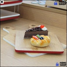 겨울파티 베이직외형 따뜻한분위기 주방용품 사각손잡이도마 나무손잡이도마, 화이트