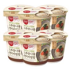 CJ제일제당 햇반 컵반 고추장 나물 현미비빔밥 229gX6, 단품