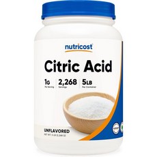 Nutricost 뉴트리코스트 시트르산 분말 5LB, 1개, 2.268kg