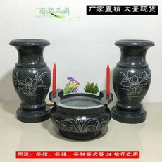 묘지화병 소포묘 석향로 제향로 화병 세트 향초대 향로 돌 향로 양초 구멍 화병, 02 향로 캔들 홀 직경 18cm