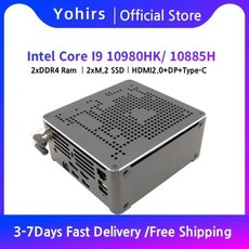 미니 컴퓨터 미니PC 데스크탑 게이밍 코어 i9 10980HK Xeon W10885M E2276M 서버 PC 2 DDR4 NVME 듀얼 랜 오피스 디자인, 68.Xeon E2276M - NO RAM NO SSD