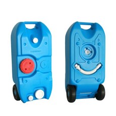 HK.SELL 수온 표시 충전식 휴대용 캠핑 샤워기 하늘색 1개 상품 이미지