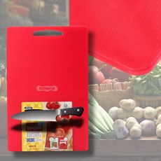 코멕스 양면 투웨이 베이직 도마 소 300-200-12mm, 1개, 레드