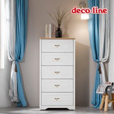 [데코라인] 코넬 리체 5단 서랍장 600 DAP060, 색상:오크화이트