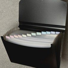 미미누 깔끔핏 아코디언파일 13칸 정리함, 블랙, 1개