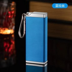 휴대용재떨이 카라비너가 있는 알루미늄 합금 담배 케이스 야외 여행용 뚜껑이 휴대용 미니 금속 재떨이 맞춤형 로고 선물, [03] 파란, 1개