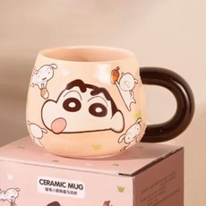 짱구 페이스 둥근 손잡이 머그 460ml, 손잡이 초코, 1개 손잡이 초코, 1개