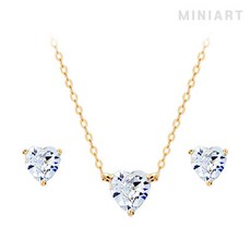 14k하트목걸이귀걸이셋트