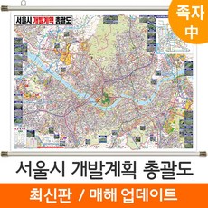[지도코리아] 서울시 개발계획 총괄도 150*111cm 족자 중형, 코팅 - 족자형 (中)