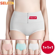 [SELOTA] 하이웨스트 면팬티 3종세트 10cm UP으로 힙이 편함
