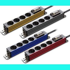 [readiness] 대용량 고용량 알루미늄 멀티탭 누전차단 4000W 에어컨 난방기 멀티 콘센트, 1개, #4구(블루)#, 2m