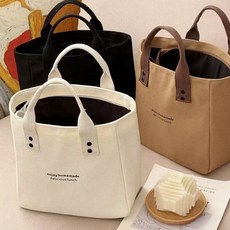 천가방 미니가방 미니백 포인트 지퍼 레터링 토트백 여성 캔버스 배색, 브라운