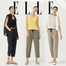 ELLE 엘르 23 S/S 컬러 포인트 배기핏 밴딩 팬츠 3종