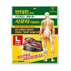 [반테린코와] 서포터 가압허리보호대 검정 L 1개, 단일상품
