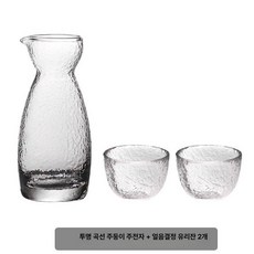 소주잔 플라워 샷잔 도쿠리 사케잔, 투명 독수리 부리 냄비2 얼음 무늬 컵, 1개