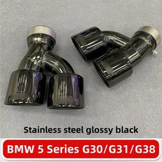 탄소 섬유 머플러 팁 H형 테일 파이프 듀얼 아웃 배기 팁 BMW 525i 528i 530i G30 G31 2018 + 5 시리즈용 깍지, 1) 1