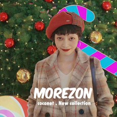 헌팅캡 MOREZON(E ETRE PAR LEE circuler)패션피플 귀여운 체크무늬 리본 베레모자 여성