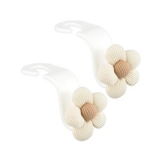 3xFlower 자동차 좌석 머리 받침 후크 식료품 코트 우산에 대 한 내구성 옷걸이 2pcs 화이트