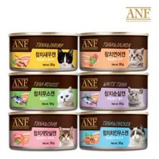 에이엔에프 고양이 간식캔 생선, 혼합맛(흰살참치/게맛살), 95g, 24개