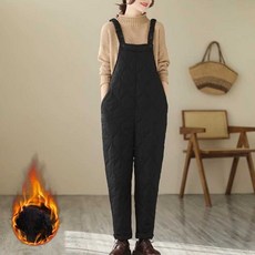 기모 점프수트 패딩 여자 오버롤 멜빵바지 캐쥬얼