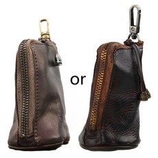 케이스 키 체인 파우치를위한 키 홀더 지갑 가방을위한 휴대용 빈티지 가죽 자동차