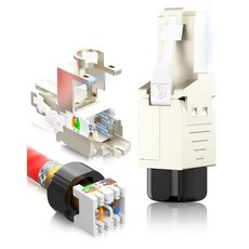 AMPCOM STP CAT8 RJ45 커넥터 아연 합금 공구 미사용 40Gbps 엔터프라이즈 산업용 등급 6팩, CAT6, 2-Pack