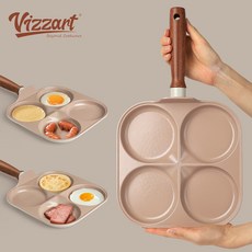 국내생산 우드핸들 IH 에그팬 4구 인덕션 겸용 프라이팬 계란팬 브런치팬 오믈렛팬 에그팬인덕션 계란후라이팬 멀티팬 다용도프라이팬, 1개, 24cm
