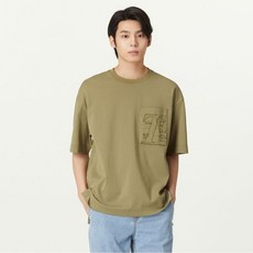 티아이포맨 포켓 아트웍 자수 티셔츠 M224MTS577M