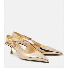 Jimmy Choo Amel 50 메탈릭 레더 슬링백 펌프스 189767