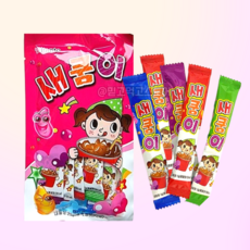 새쿰이 새콤달콤한 콜라 포도 딸기 오렌지맛 츄잉 캔디 스틱 카라멜, 25g, 20개