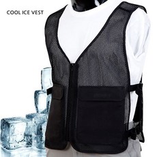 NEW ICE COOL 망사 아이스 얼음조끼 쿨조끼 여름 작업조끼 냉조끼, BLACK