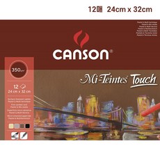 CANSON Mi-Teintes Touch 프랑스 캔손 미뗑스 터치 패드 스케치북 (파스텔 초크 아크릴 상긴 차콜 숯 종이 중성지 A3 350g/m2), 240x320mm (12매)