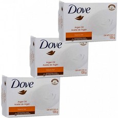도브 아르간 오일 바 비누 뷰티 모이스춰 라이징 클린 바디 배스 4.75oz 135g (3 팩), 1