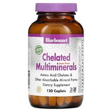 Bluebonnet Nutrition Chelated Multiminerals Iron Free 블루보넷 뉴트리션 킬레이트 멀티 미네랄 120캡슐, 1개, 120개