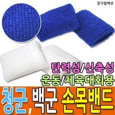 문구컬렉션 손목아대 청군 백군 10세트 운동회 체육대회 보호대 손목보호대, 청군(10개입)