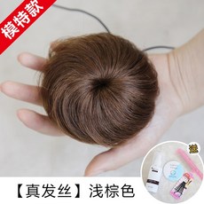 당고머리 가발 올림머리 쪽머리 승무원 한복가채 똥머리가발 인모가발, 한개옵션1, [모델은 리얼 헤어 스타일-라이트 브라운 +